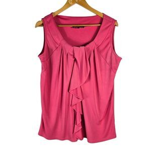 Jones New York Pink Sleeveless Ruffle Blouse